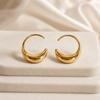 Elegant Gold Crescent Stainless Steel Stud Earrings