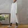Johnature Women Vintage Winter Dresses Warm Thick O-Neck Long Sleeve Pockets Female Robes High Waist Dresses