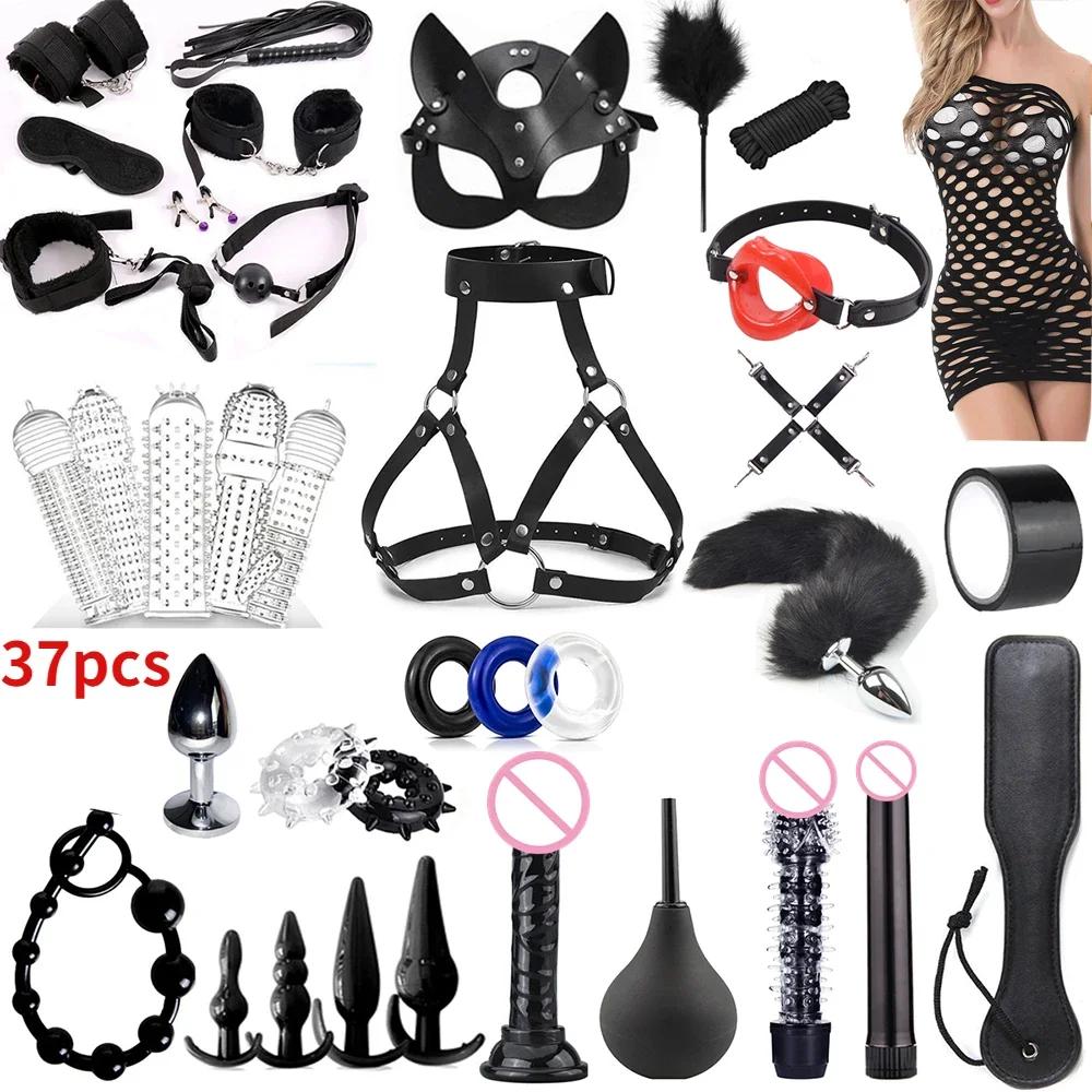 Sex toys for women BDSM sexual couples kit erotic accessories handcuffs for session Anal plug sex game Adult Sexy Toys sexyshop