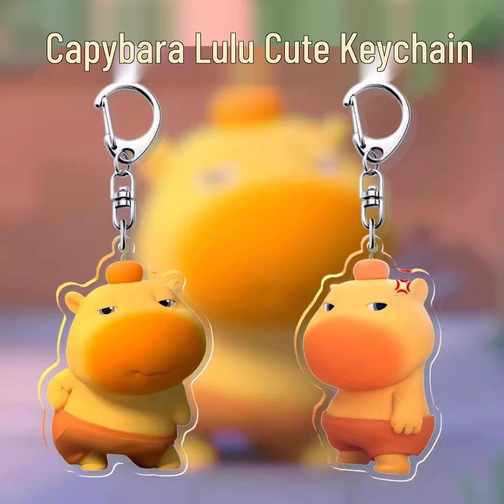 New Arrival: Capybara Lulu Cute Emoticon Acrylic Keychain (Random Two)