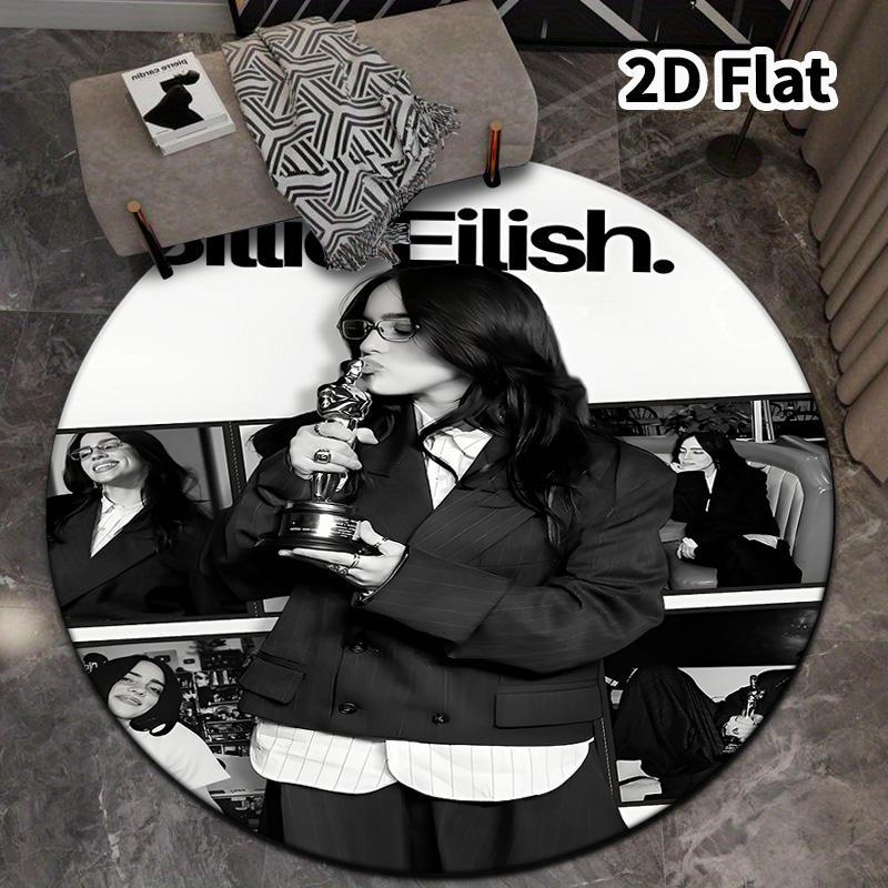 Billie Eilish Round Area Rug Carpet Rug For Living Room Bedroom Sofa Playroom Decor Nonslip Floor Mat