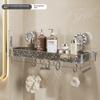 Acrylic Punch-free Bathroom Storage Rack Suction Self Draining Hanging Rack Wall Mounted Toiletries Organizer