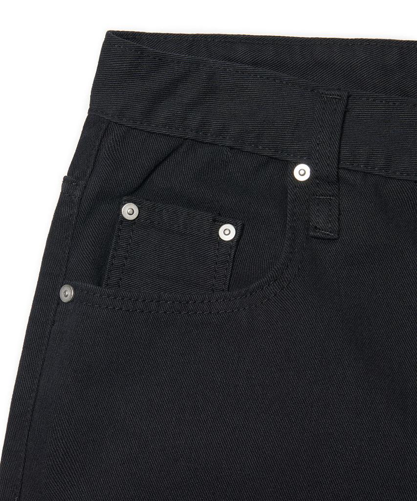 Nomaenyueol Wave Curved Cotton Pants - Black