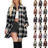 Women's Casual Long Sleeve Plaid Tunic Shirt, Loose Fit Mid-Length Top for Spring and Fall