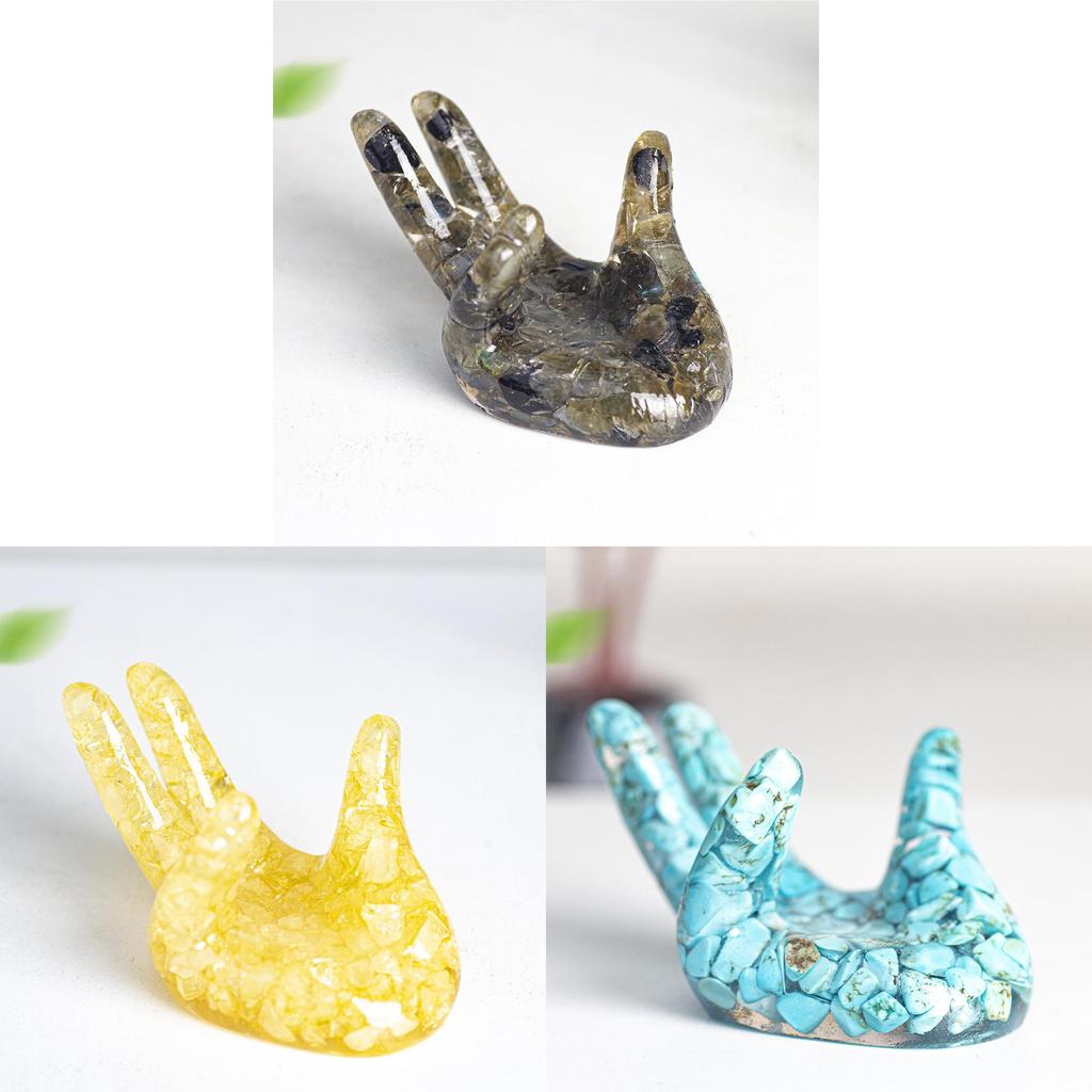 Resin Crystal Figurine Base For Home Decor With Natural Gemstones And Modern Style Perfect For Gift Giving