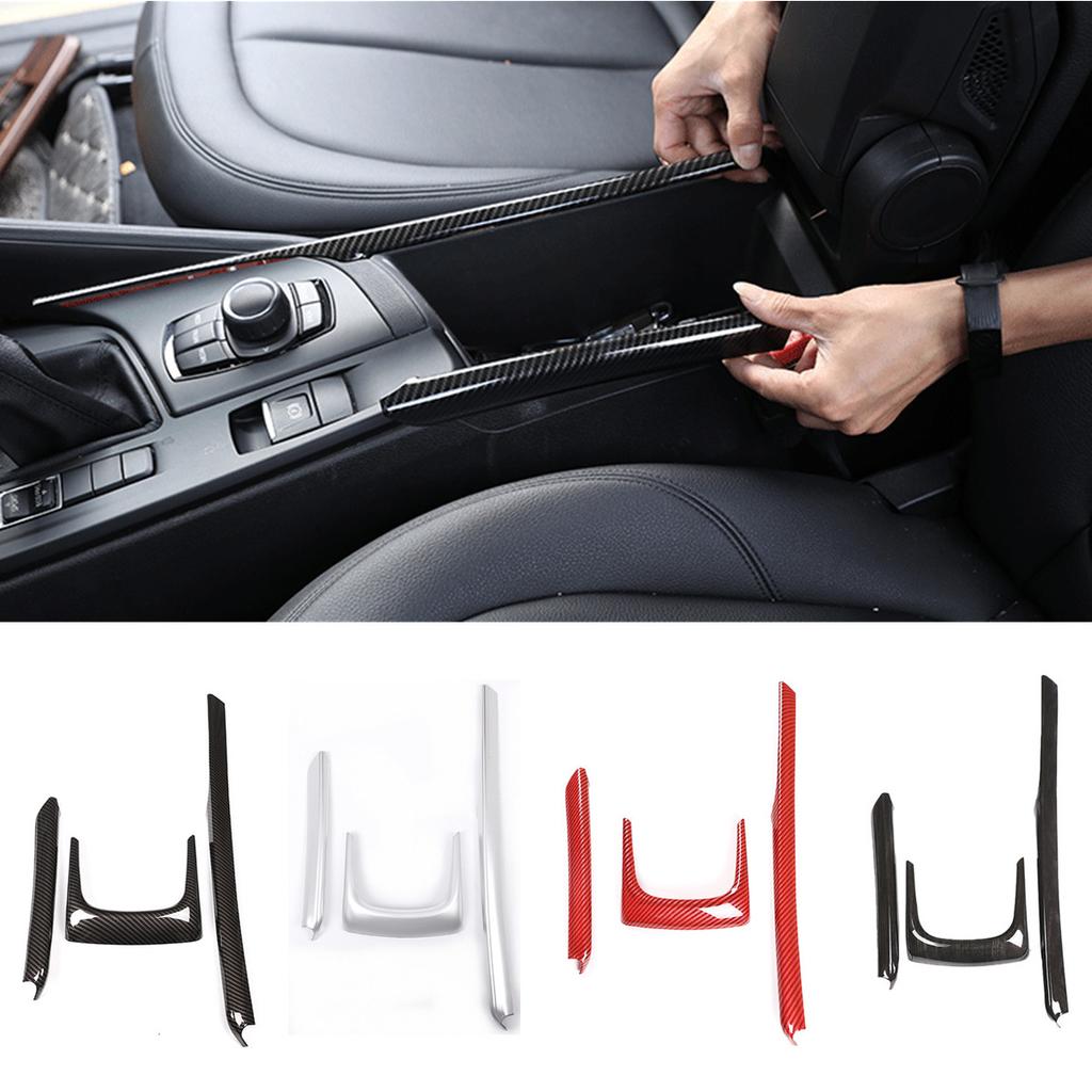 Car Center Armrest Box Decorative Strip Trim Cover Frame Fit For BMW X1 F48  X2 F47 2018- Auto Interior