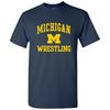 Maglietta da Wrestling con Logo ad Arco dei Michigan Wolverines - Blu Navy