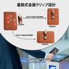 Leather Badge Holder with Lanyard, Lychee Print Card Holder with Metal Clip, Convertible VerticalHorizontal Card Case for ID Cards and Credit Cards,