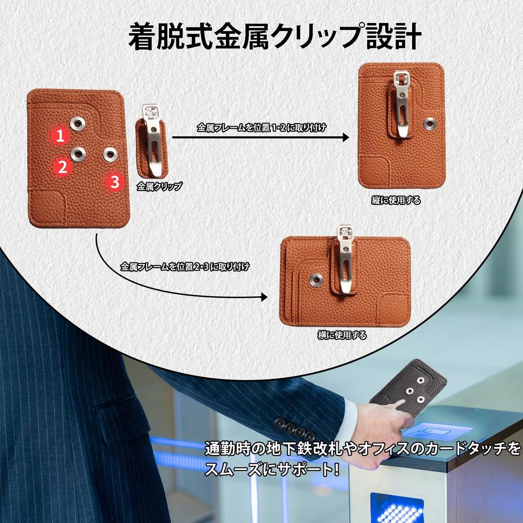 Leather Badge Holder with Lanyard, Lychee Print Card Holder with Metal Clip, Convertible VerticalHorizontal Card Case for ID Cards and Credit Cards,