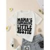 European Sizes A Stylish White Children's Crew-neck Short-sleeve Printed T-shirt Crafted from for Comfortable, Soft, and Skin-friendly Wear.