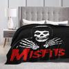 Misfits Horror Punk Rock Band Coperta Corallo Pile Peluche Decorazione Relax Leggera Coperta da Viaggio Biancheria da Letto Plaid