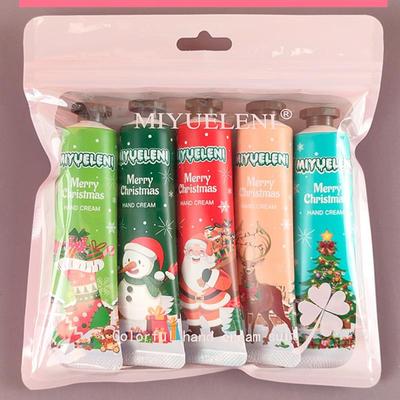 5 Stück Handcreme Set 30g, Feuchtigkeitspflege mit Gardenien- & Fruchtaromen, Winter Weihnachtsgeschenkbox