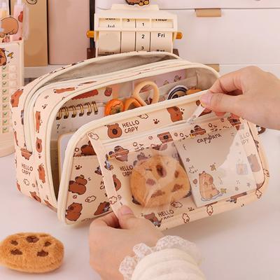 Großes Mäppchen mit hoher Kapazität, Stifthalterbox, Reißverschluss-Stiftetasche, Marker-Etui, Schreibtisch-Organizer für Schule, Büro, Reise