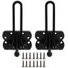 2 set Stöldskyddad Dörrspänne i Aluminiumlegering Säkerhetskedja Bult Typ A Låsskydd Försäkring(svart )