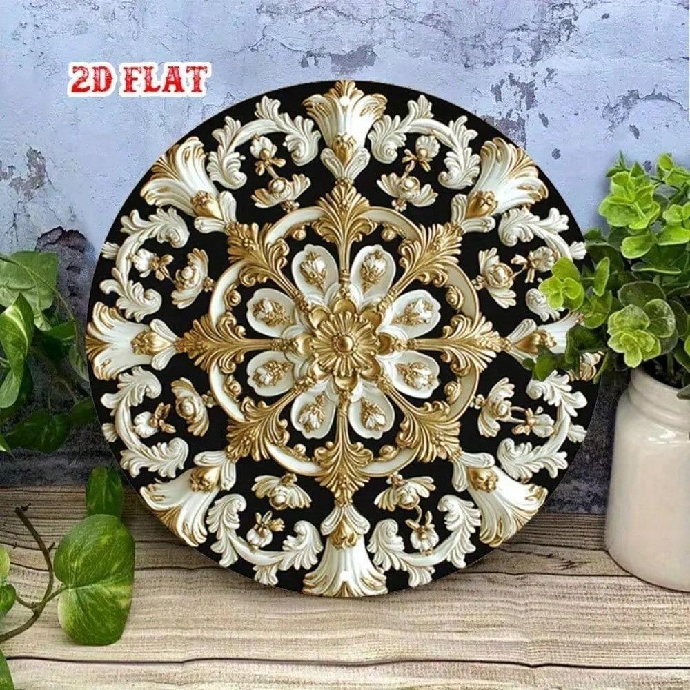 Vintage Round Tin Sign Retro Wall Art Flat Metal Poster for Bedroom Living Room Bar Garage