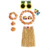 Hawaiian Grass Skirt And Floral Headpiece for Tropical Events