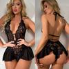 Sexy Underwear Set Crotchless Lace Lenceria Pornographic Girls European Plus Size Erotic Backless Lingerie Patchwork Hot Pajamas