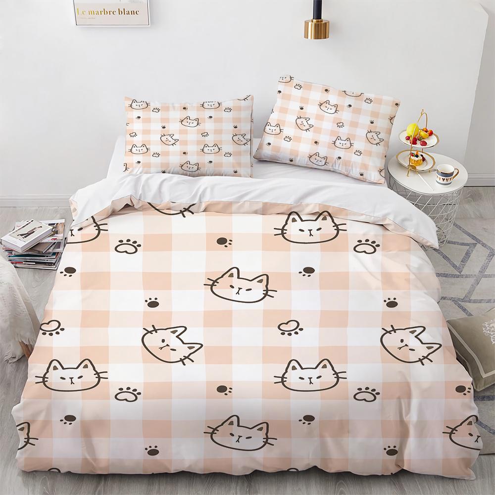 Plaid Duvet Cover Queen Bedding Set for Boys Girls Kids Women Men Modern Geometric Colourful Grid Plaid Polyester Comforter Set