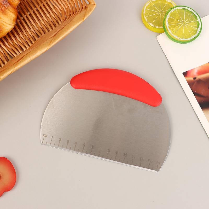 Racletă de aluat din oțel inoxidabil cu cântar de măsurare, pâine, pizza, tăietor de aluat, răcletă de aluat, cuțit de bucătărie, gadgeturi de copt