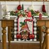 Linen Christmas Table Flag Snowman Printed Table Mat Table decoration Christmas Table Runner  Gift