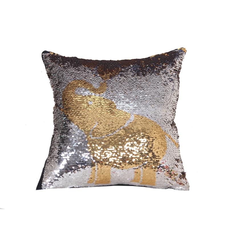 reversible glitter pillow