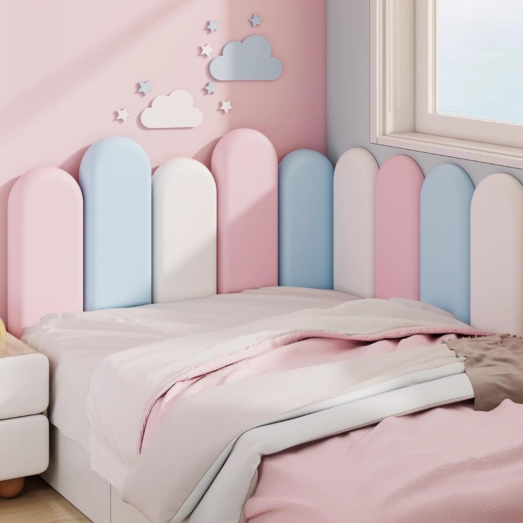 1PC 7.87inx15.75in Bed Headboards Anti-collision Wood Wall Panels Bed Head Headboard Stickers Tete De Lit