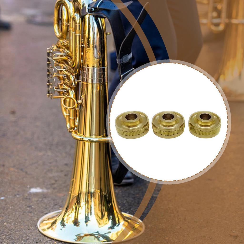 3 Pieces Alto and Tenor Valve Brass Instrument Parts Stable Practical Solid Wear Resistant Gold