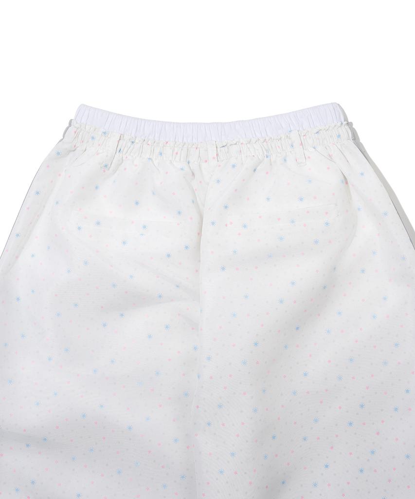 YOUHEE Star Pattern Layered Banding Track Pants_White