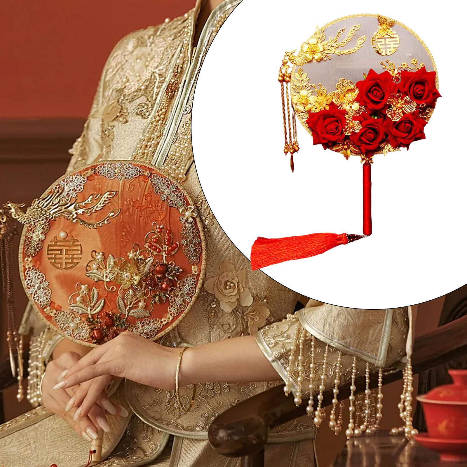 

Свадебный круглый веер для невесты в китайском стиле Hanfu Handheld for Type B