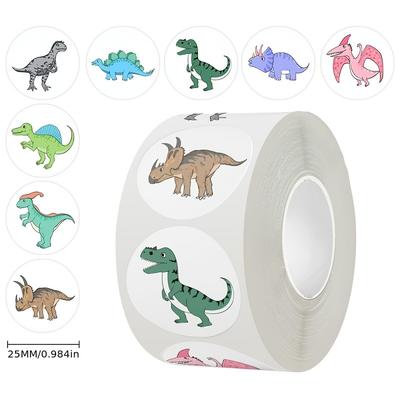 1 Roll Pack Dinosaur Decorative Stickers Gift Inspirational Tag Stickers