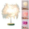 LED Warme Kleine Tisch Lampe Nordic Romantische Kreative Feder Hochzeit Zimmer Rot Mädchen Schlafzimmer Nacht Taschenlampe Nacht Lesen Licht