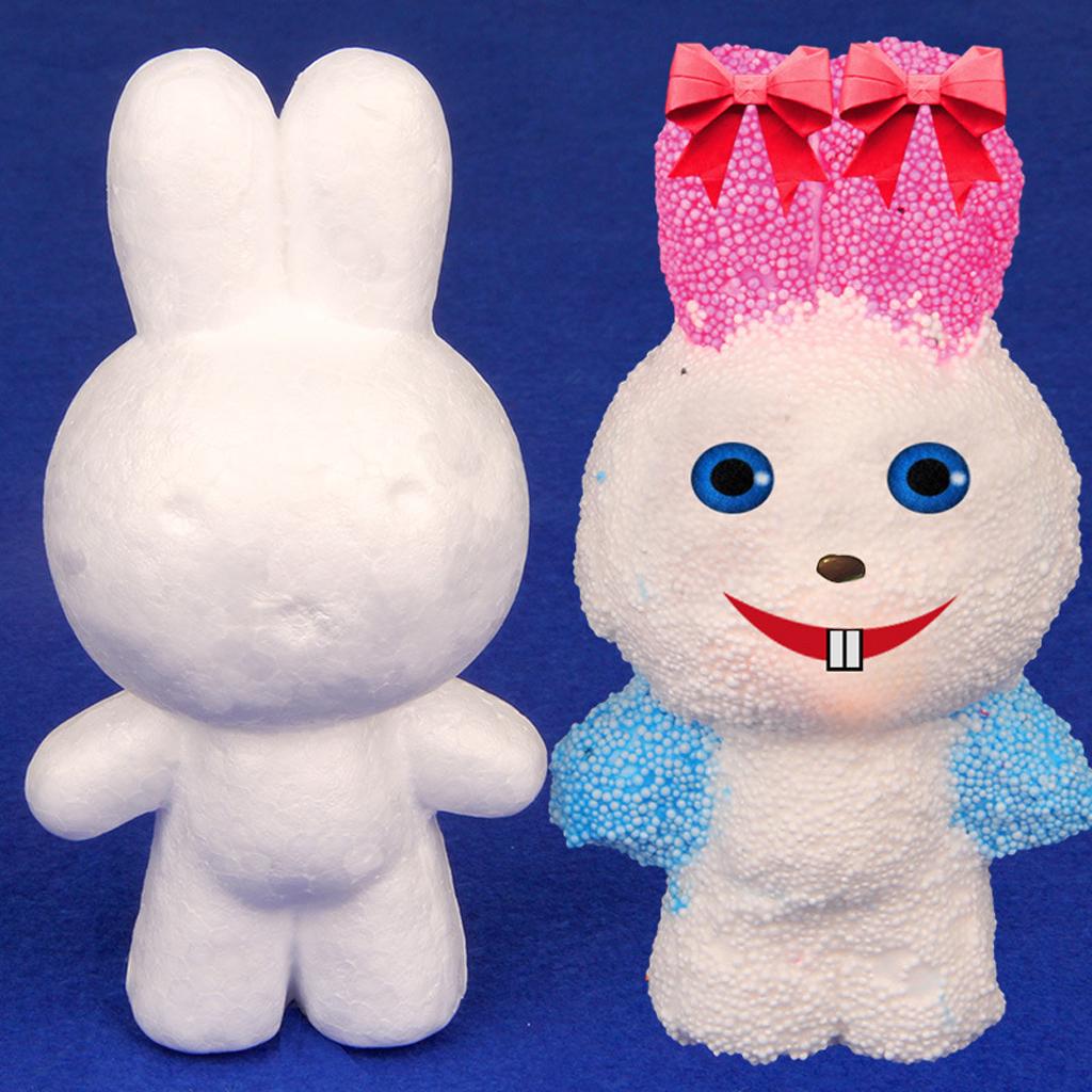 

2pcs Foam Ball Polystyrene Foam Balls with Bunny Rabbit Shape for