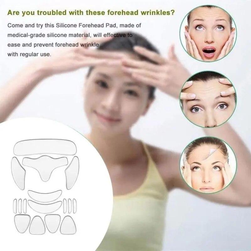 16Pcs Face Eye Patches Wrinkle Removal Face Lifting Beauty Tools Reusable Silicone Anti-wrinkle Face Forehead Cheek Chin Sticker