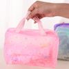 PVC Waterproof Clear Makeup Bag With Zipper And Handle For Travel Bathroom Storage Cosmetic Organizer