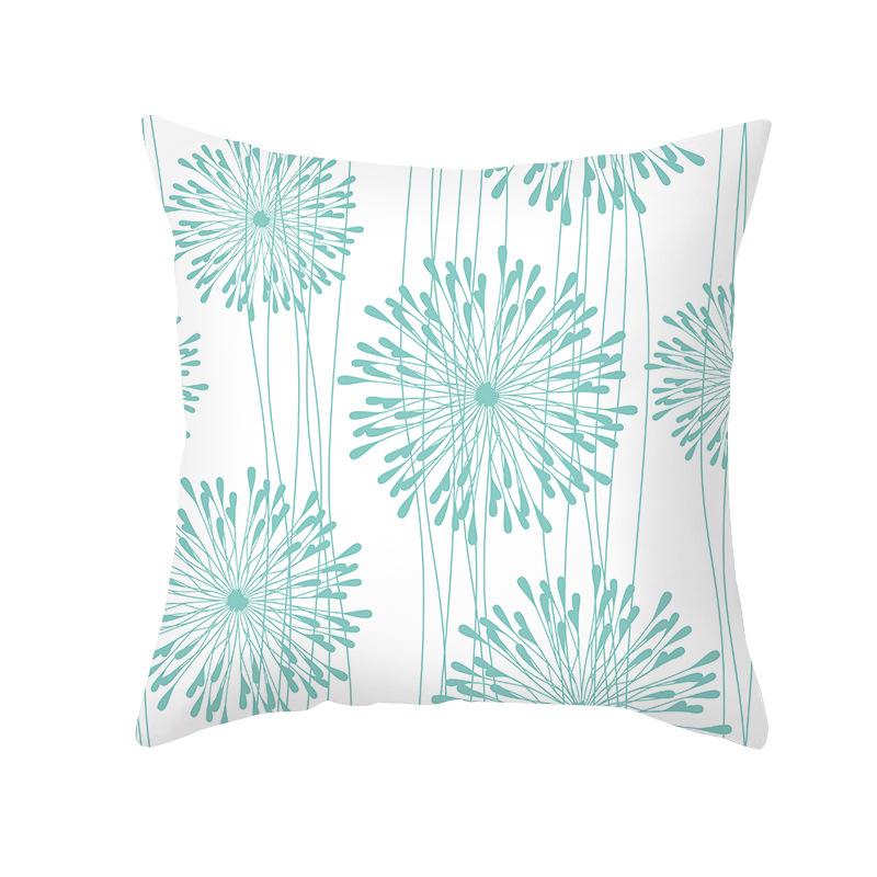 Blue Geometric Pillow Cover Nordic Simple Shopee Home Sofa Cushion Cover Peach Skin Printed Cushion