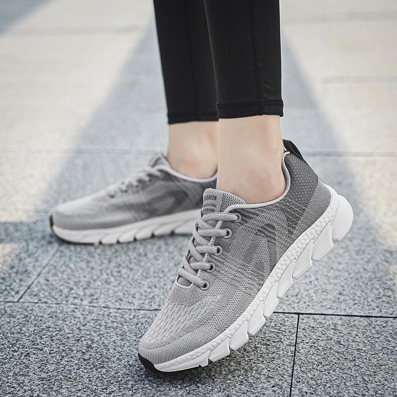 Sports casual women's shoes Breathable mesh spring and autumn flat light anti-slip wear walking student training shoes