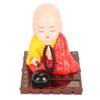 Little Buddhist Monk Ornament Solar Powered Cute Monk Decorative Ornaments for Car Desktop Living Room