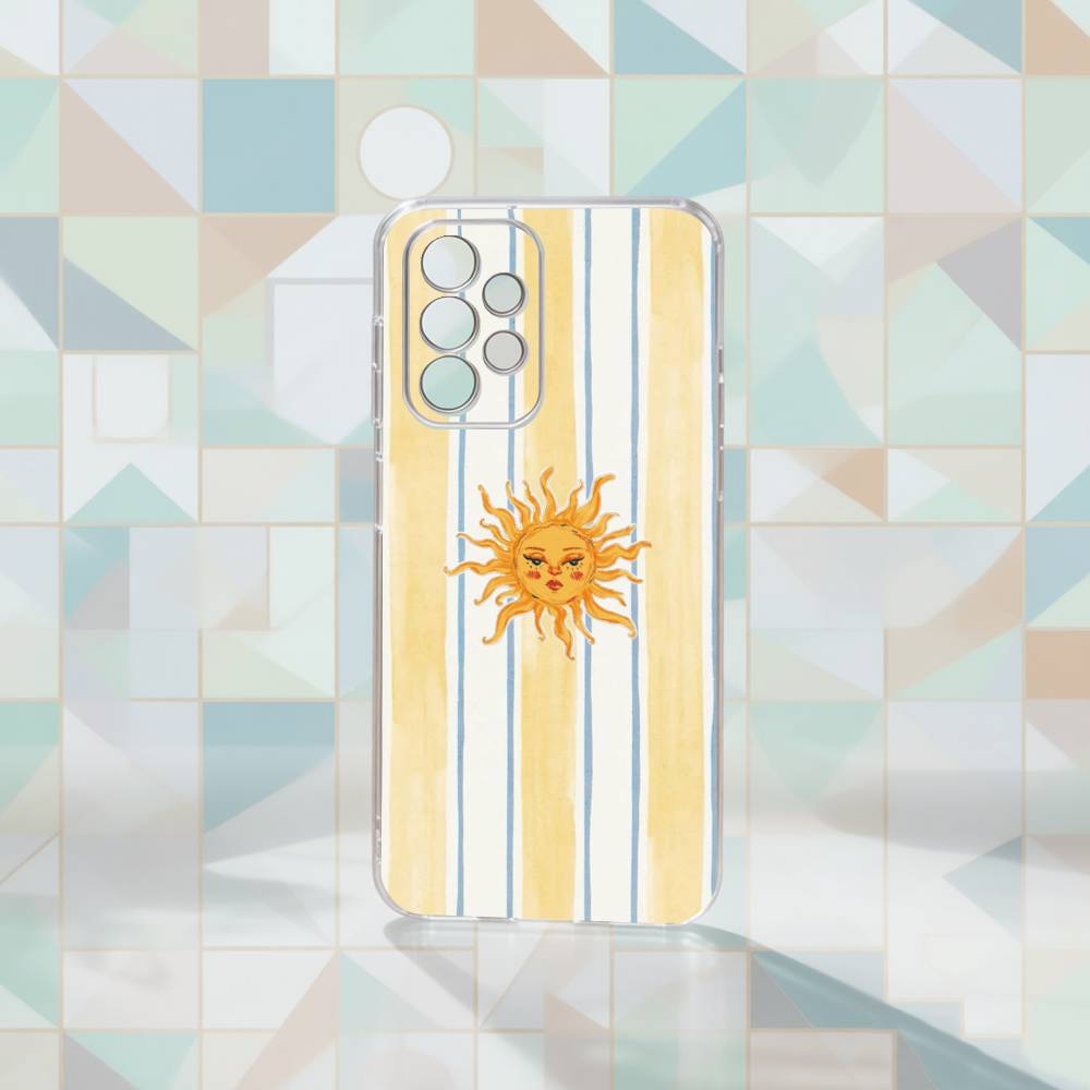 

Sun Motif Phone Case For Samsung S25,S24,S21,S22,S23,S30,Ultra,S20,Plus,Fe Transparent Cover Samsung S30Ultra5G