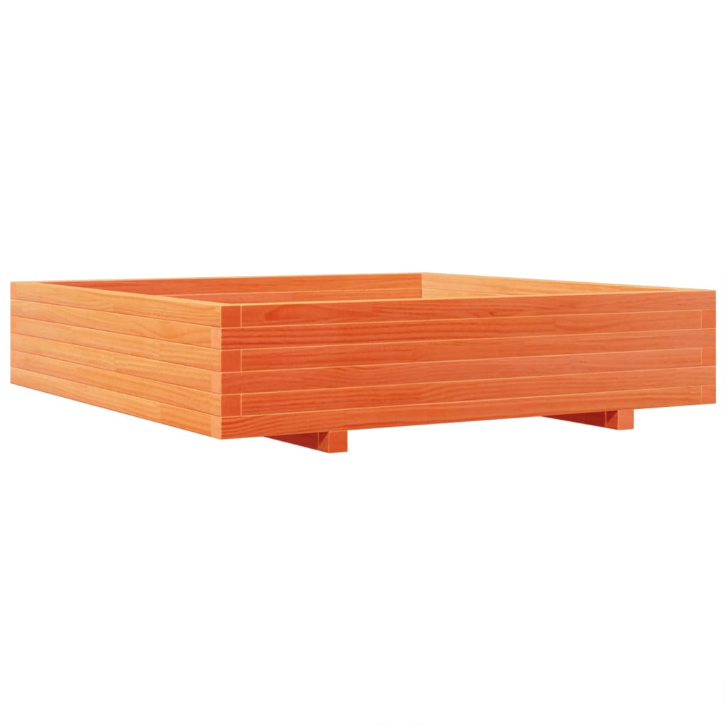 Plant Pot Wax Brown 110 X 110 X 26.5 Cm Solid Pine Wood