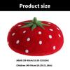 Warm Wool Felted Beret Hat Strawberry Pattern Hat Unisex Soft Elegant Hat for Outdoor Fashion