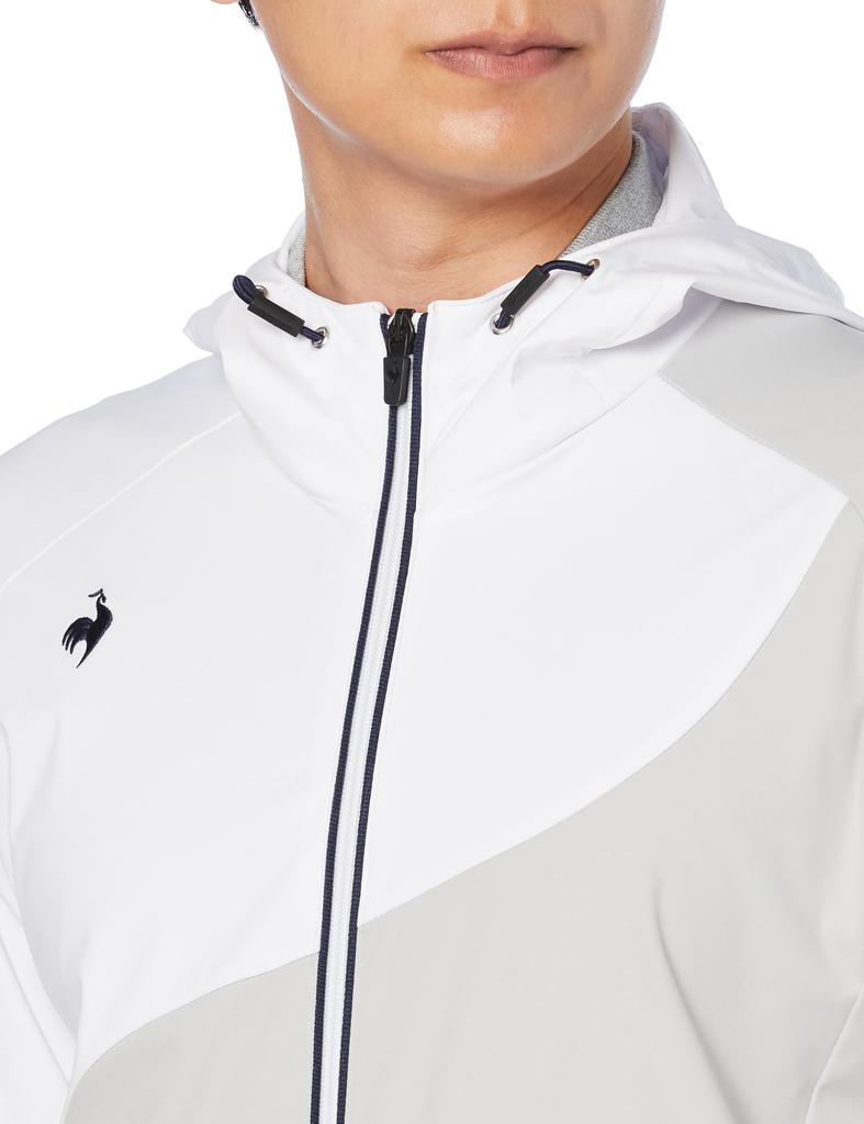 Coq Sportif Full Zip Cut and Sew Water Repellent Windproof Hooded Sporty Golf QGMWJL52 GY00 L [Le Golf] [Stretch Forcer] Men's (Gray)