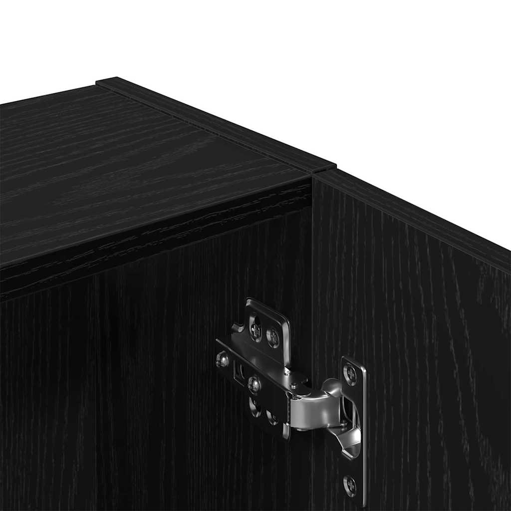 Mirror Cabinet with Shelf Black Oak Effect 64 X 20 X 67 Cm