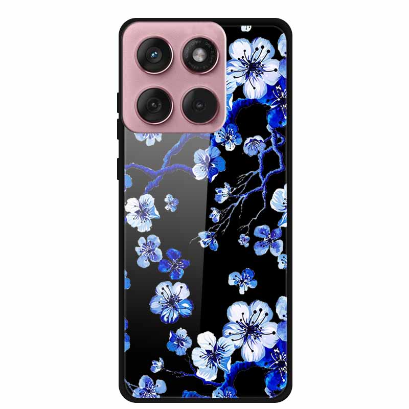 Für Motorola Edge 60 60s 5G Glas Hülle Cartoon Weicher Stoßfänger Hartes Gehärtetes Glas Rückseite Hülle Für Motorola Edge 60 Fusion Schale