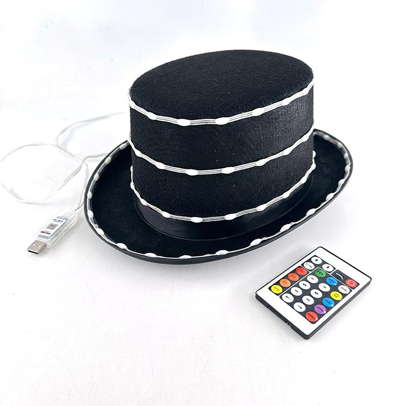 Kreativ LED-hatt som lyser Upplysande LED-hatt för män MJ Dans Cosplay Ljusande Keps Maskerad Scenuppträdande Tillbehör