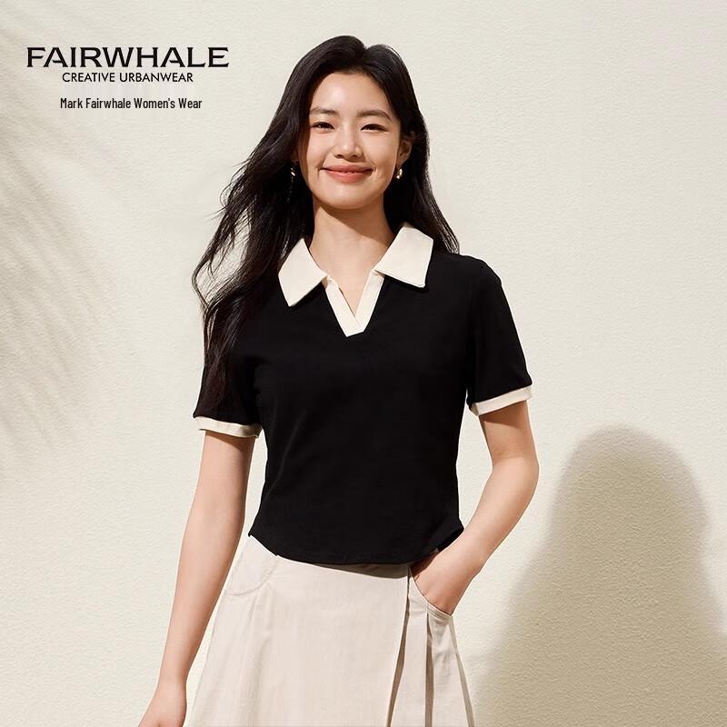 Mark Fairwhale Women's V-neck Cotton Polo T-Shirt