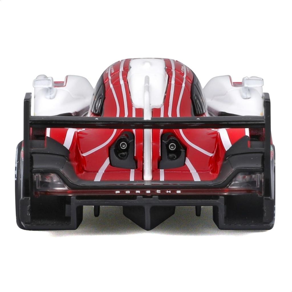 Bburago 1/43 Scale Porsche 963 #6 White/Red / Diecast Model Car, Finished Model, 18-38319 (#6)