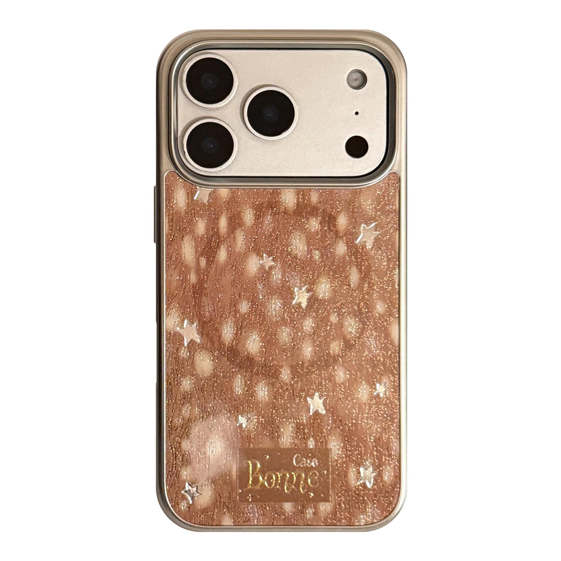 

Little Deer Pattern Magnetic Bracket Phone Case for Apple iPhone 17 Gold Star Design, Fits Models 13-16 Huawei Mate 60