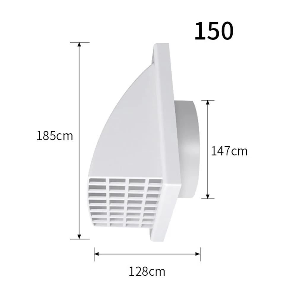 

ABS Exterior Wall Ventilation Grille with Valve for Range Hood Duct Air Outlet Weatherproof Material 100mm 125mm 150mm