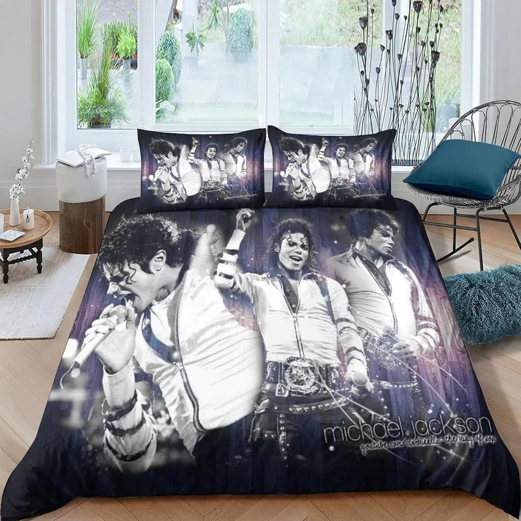 New M-Michael Jackson Bedding Set,Duvet Cover Bed Set Quilt Cover Pillowcase,king Queen Size Bedding Set Kids