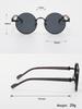 Individuality Anti-glare Sunglasses American Classic Metal Round Frame Sunglasses Punk Metal Wooden Leg Women's Sunglasses Men's Sunglasses